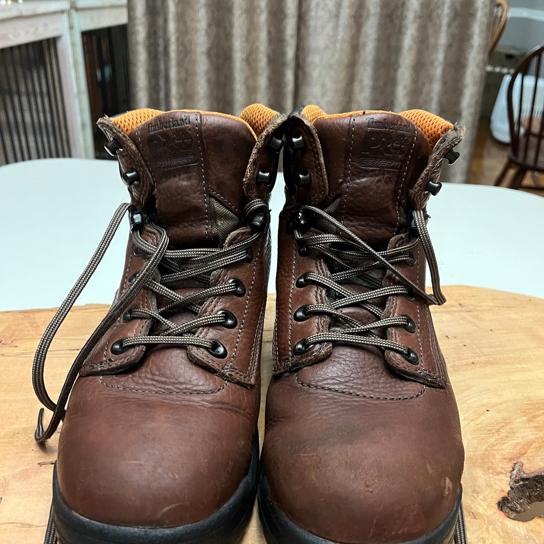 Timberland Pro Mens US 8 Brown Leather Safety Toe Boots | preowned