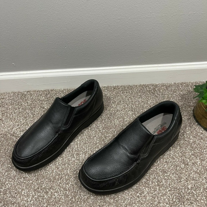 SAS Side Gore Shoes Slip On Loafer Tripad Comfort Pebbled Mens Size 14.5 N Bkack