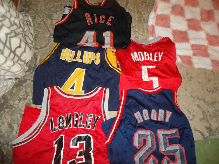 Vintage Champion Jersey 48 Bundle Lot 5 Rice Longley Billups Mobley Horry XL NBA
