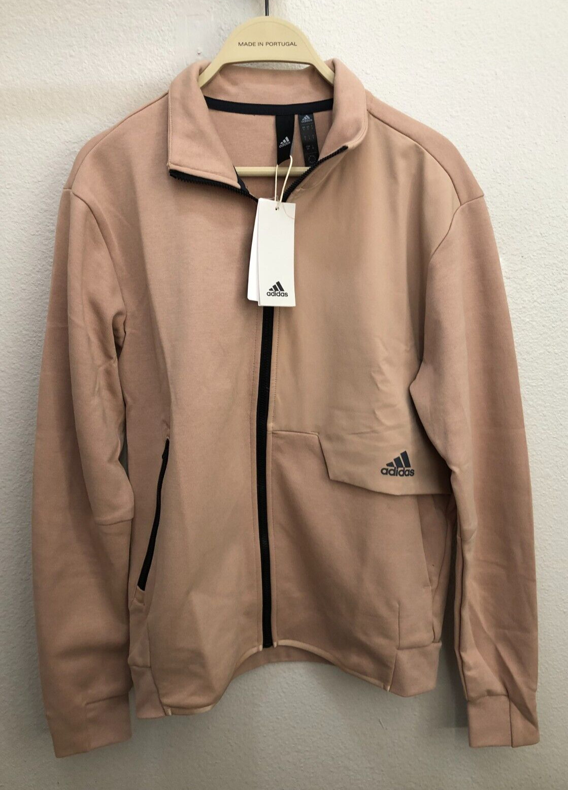 NWT Adidas HK4498 4CMTE Men's Track Zip Top Light Jacket Magic Beige Small