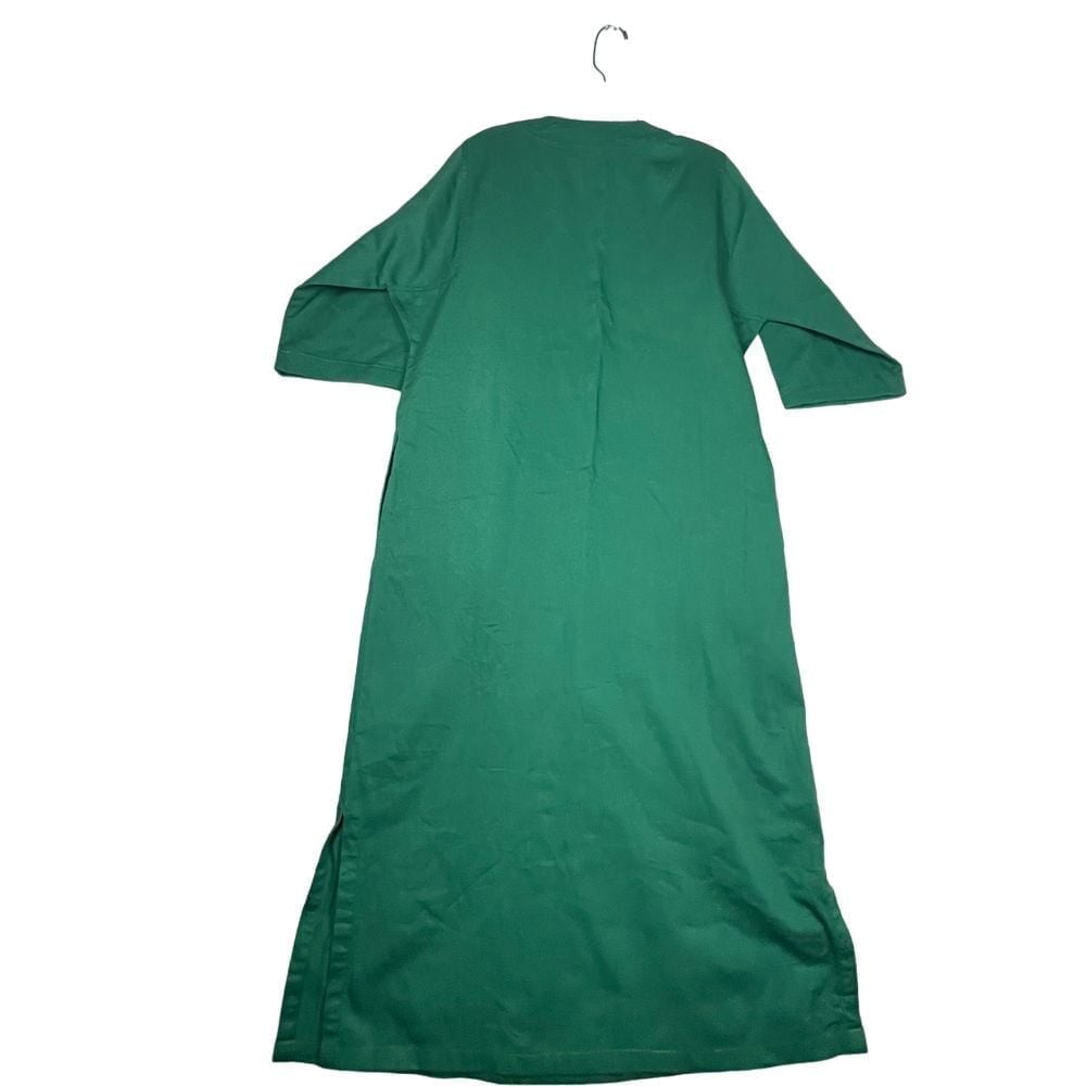 J. Peterman green V-neck cotton oversized dress, size XS but runs big, cottage