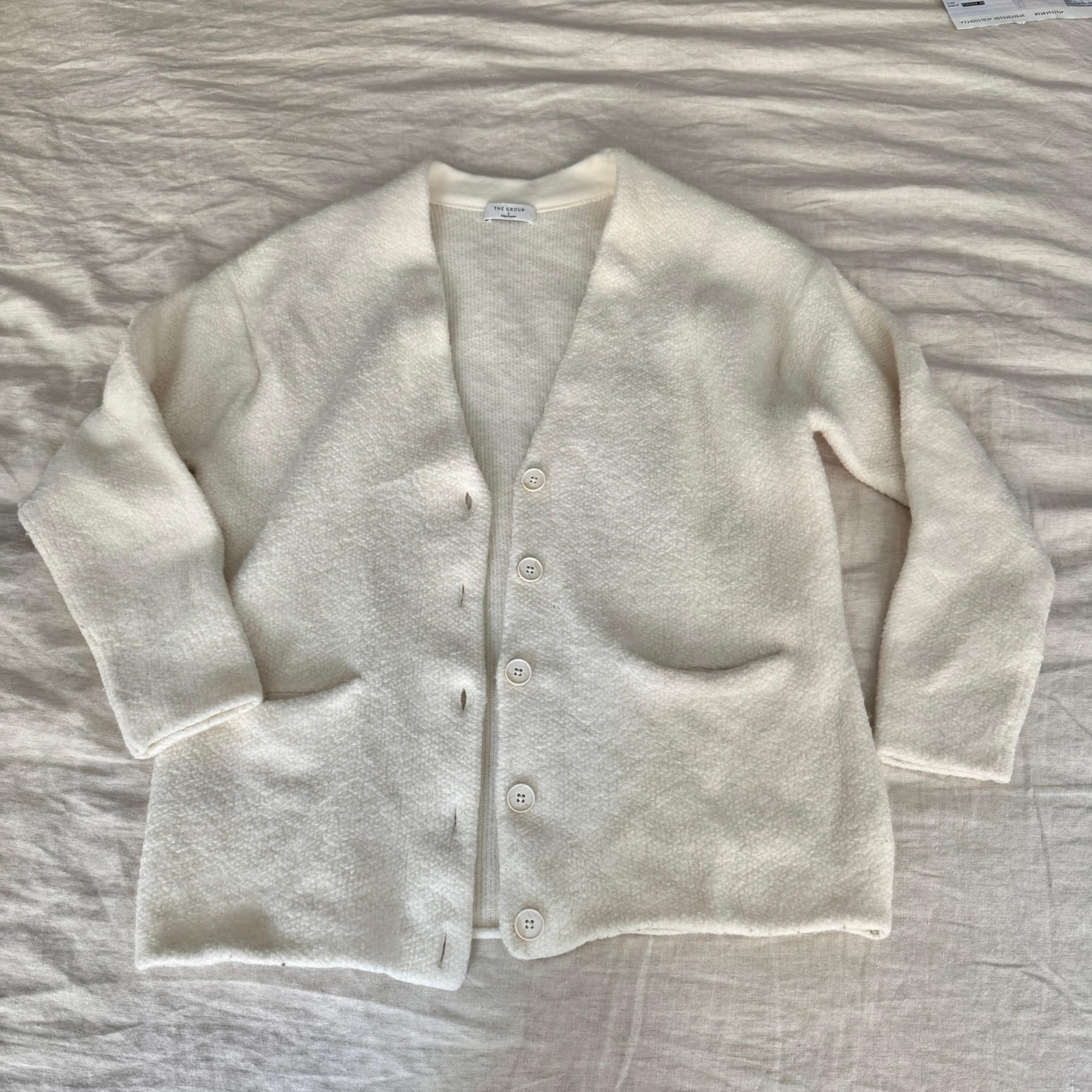 Pierre Merino Wool Cardigan Whisper White