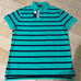 New Tommy Hilfiger Turquoise Striped Polo Shirt Size S