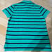 New Tommy Hilfiger Turquoise Striped Polo Shirt Size S