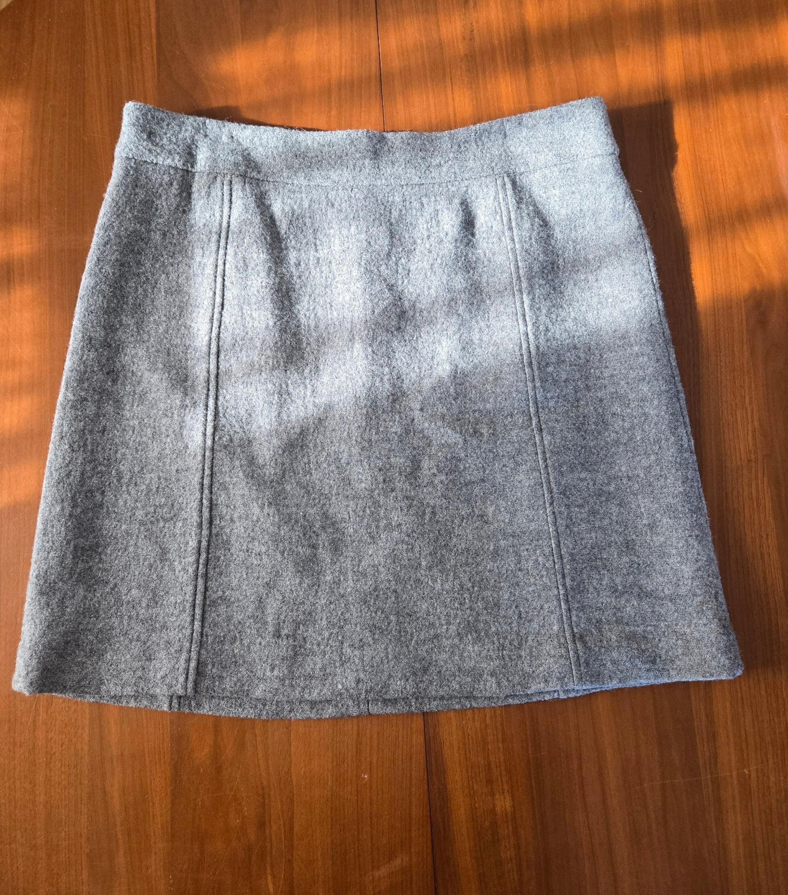 NWT Ann Taylor Petite Great Wool Blend A-Line Fully Lined Hidden Zipper Skirt 14