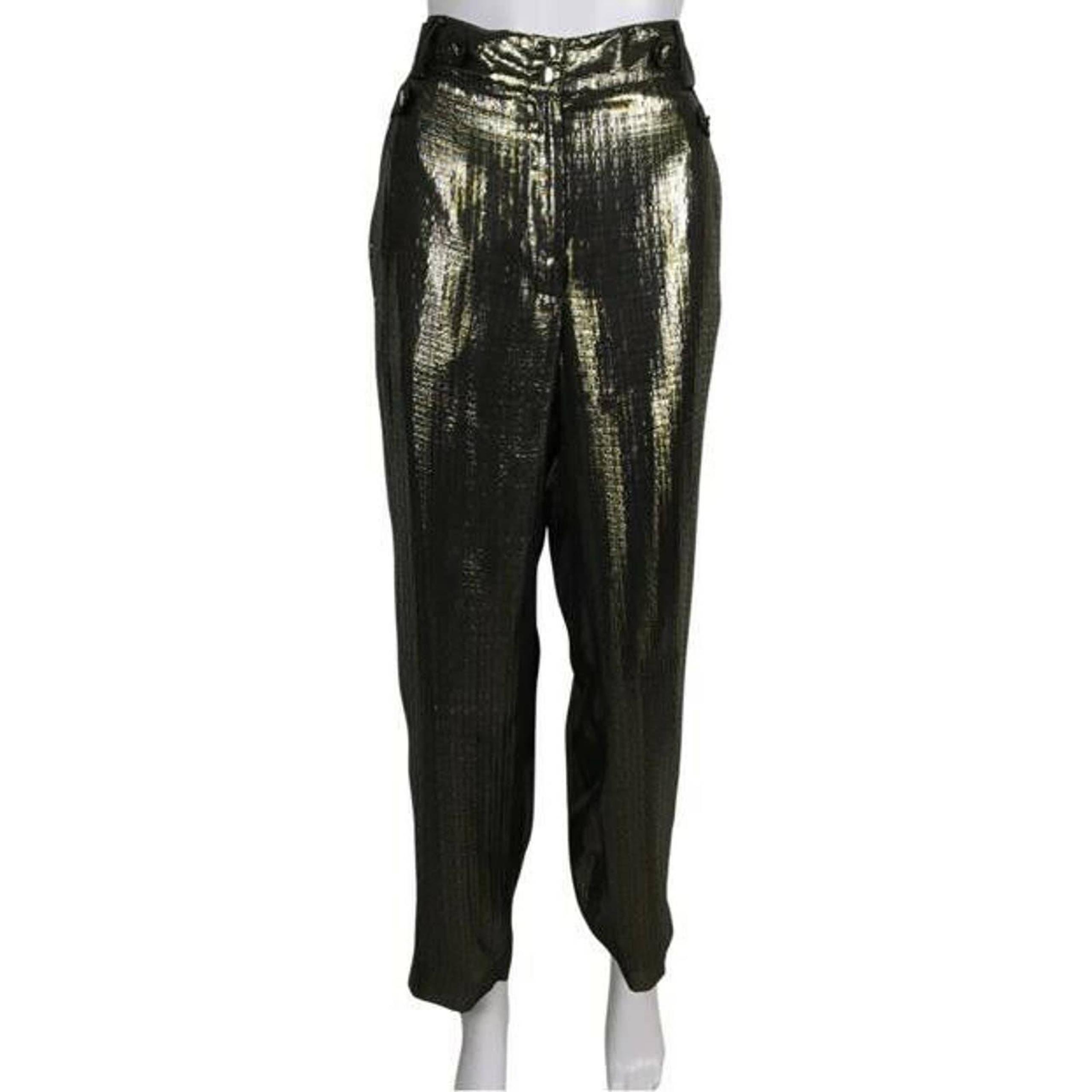 Derek Lam 10 Crosby Women’s Pants Persis Silk Lame Utility Trousers Size 8 LO