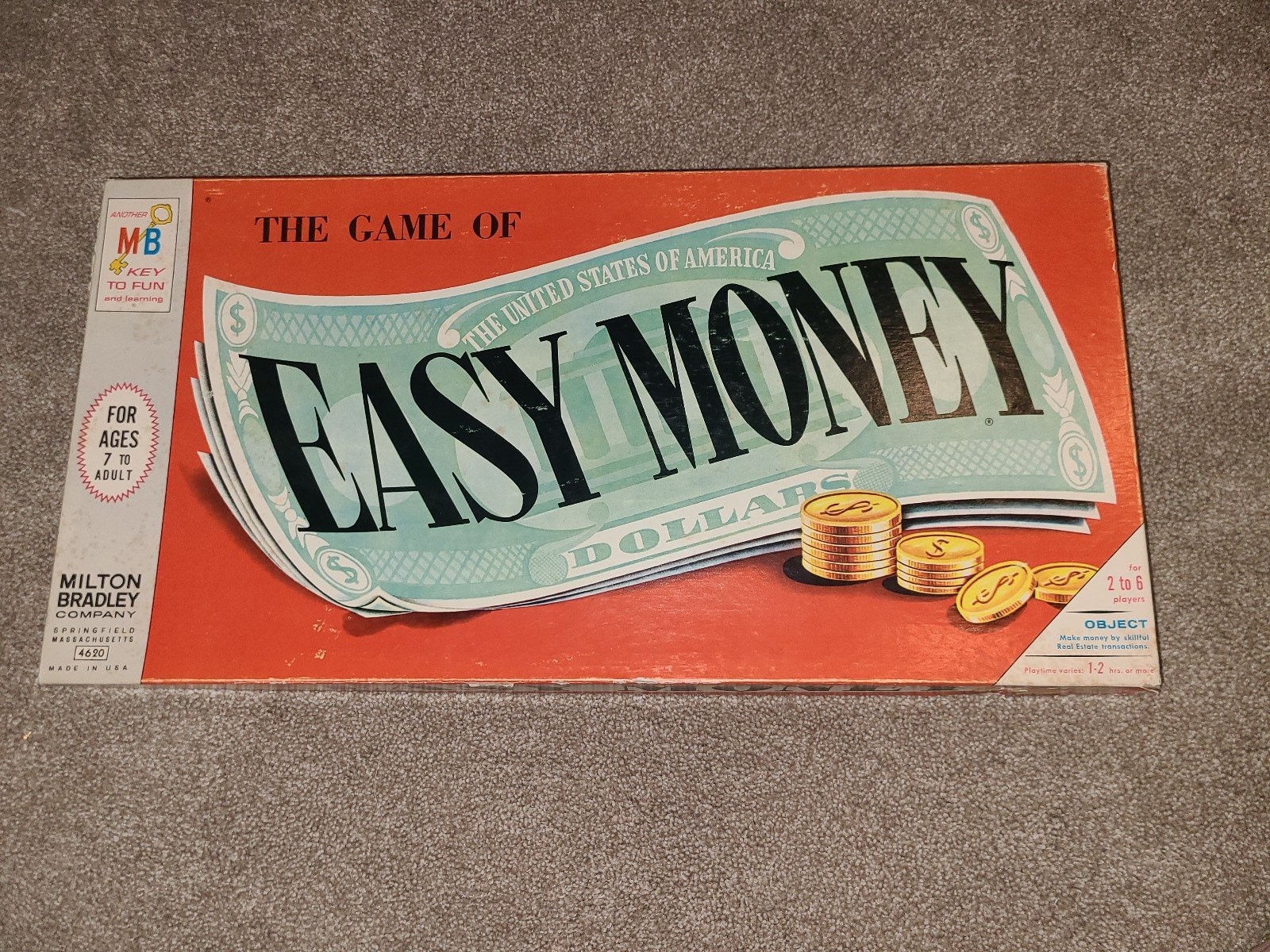 Vintage Milton Bradley 1960's Easy Money Board Game