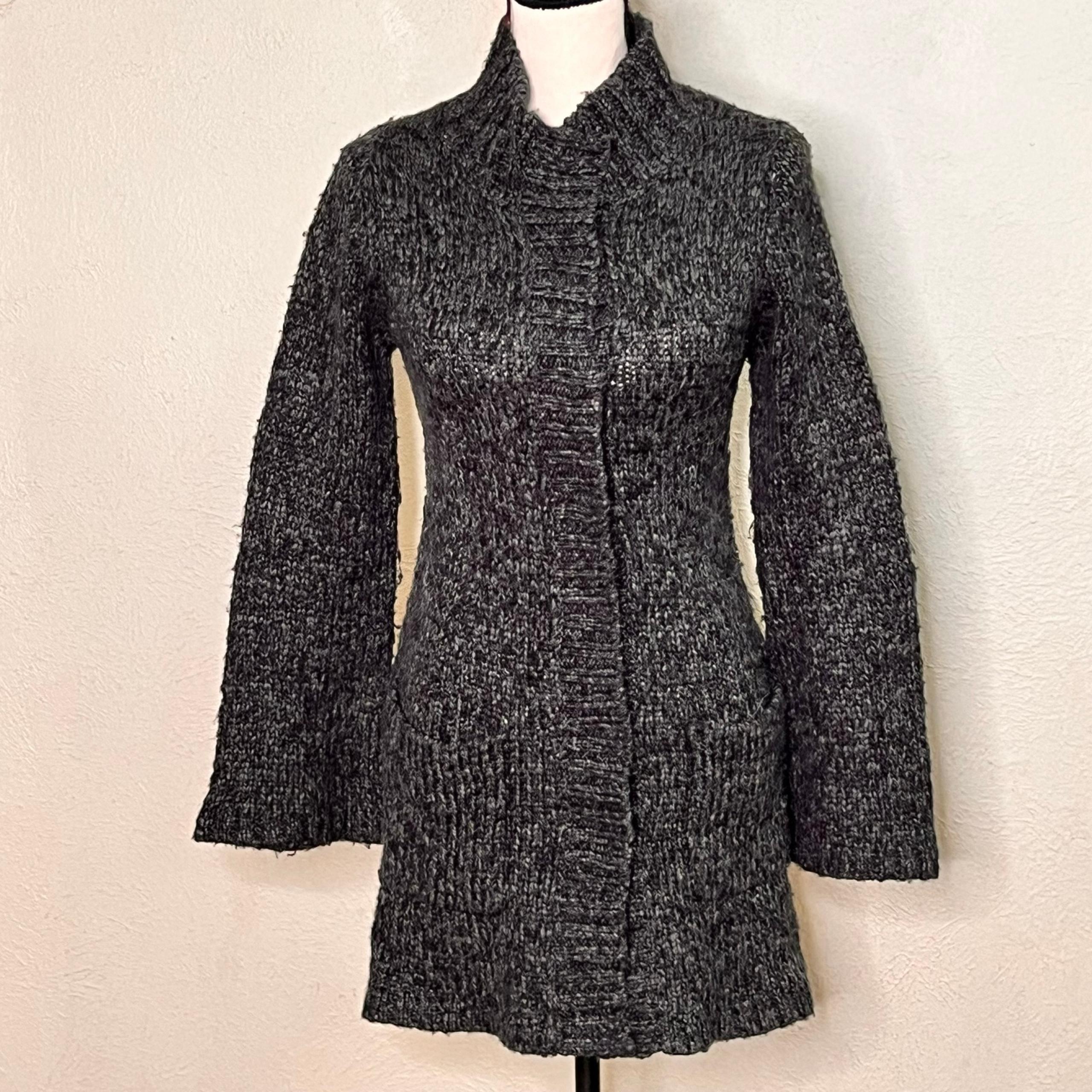 Prana gray chunky wool blend cardigan jacket