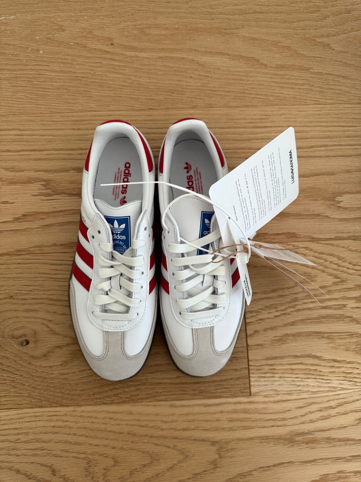 Adidas Sambas White and Red - Brand New
