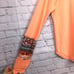 Free People Boho Multi-color In the Mix Cuff Crew Neck Thermal Pullover XL