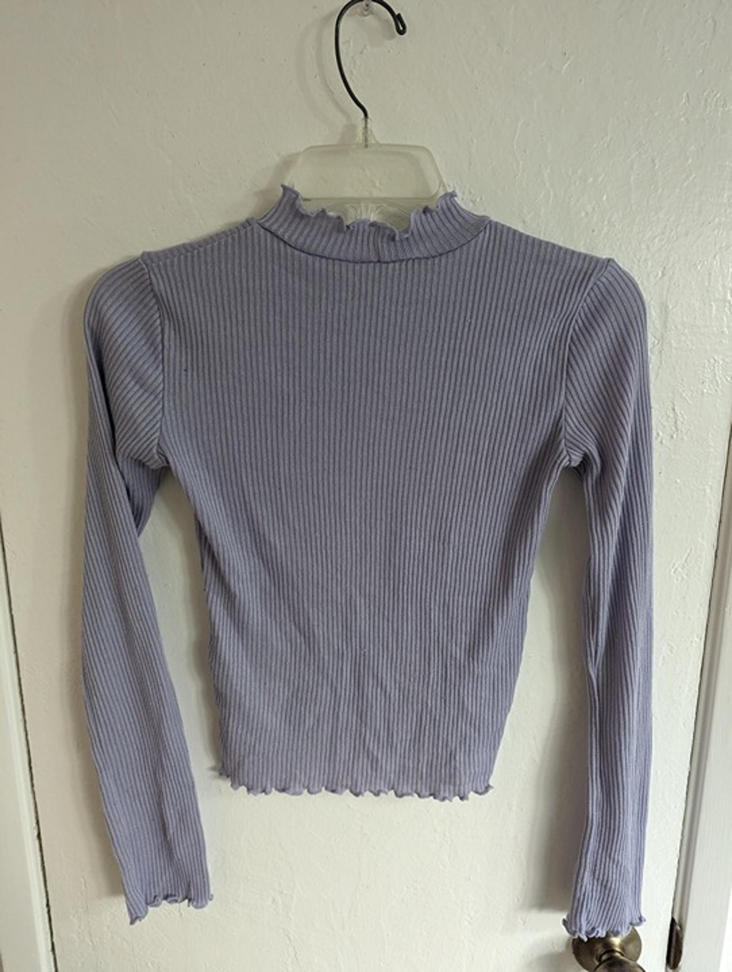 divided purple knit top