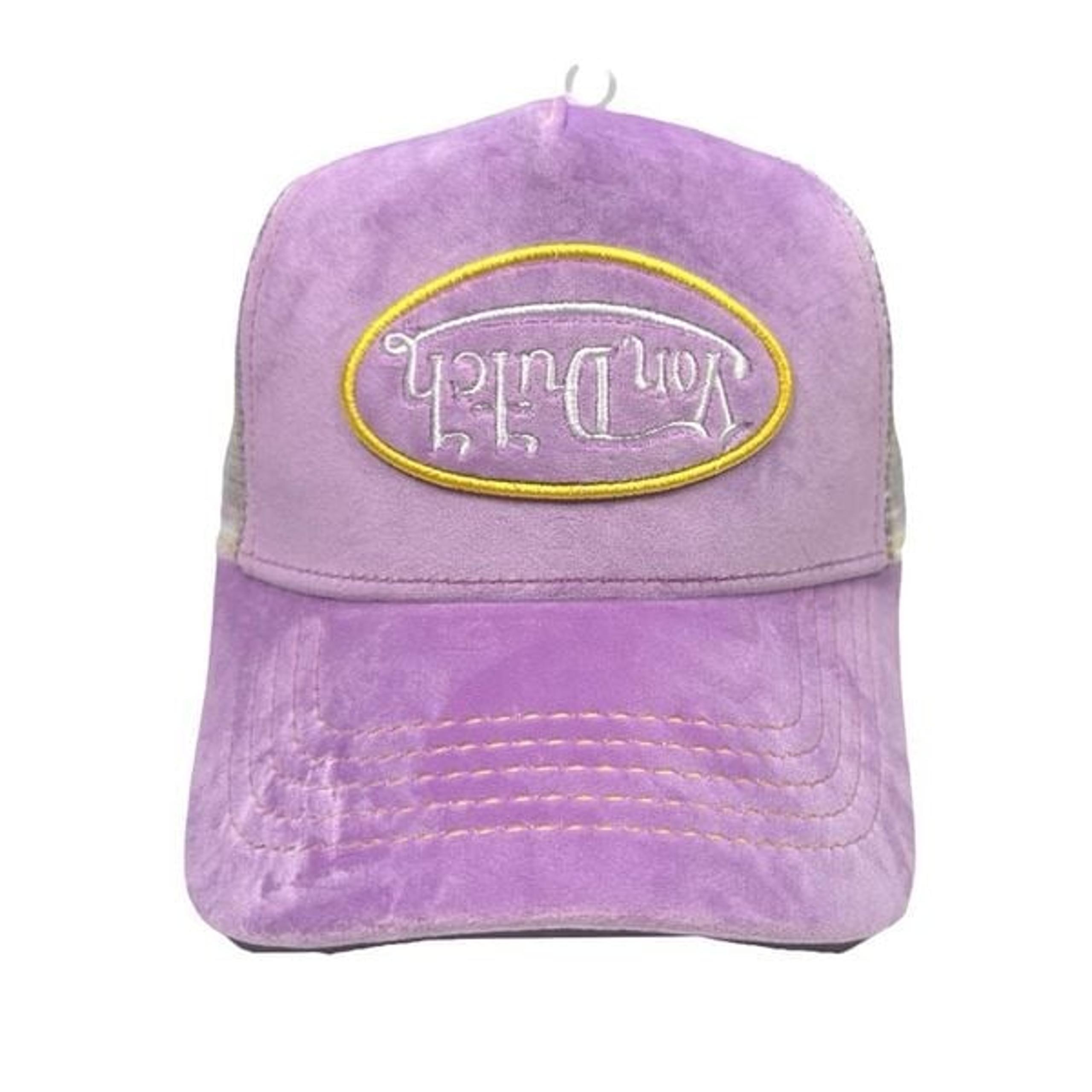 Von Dutch Purple Velvet Embroidered Trucker Hat - One Size