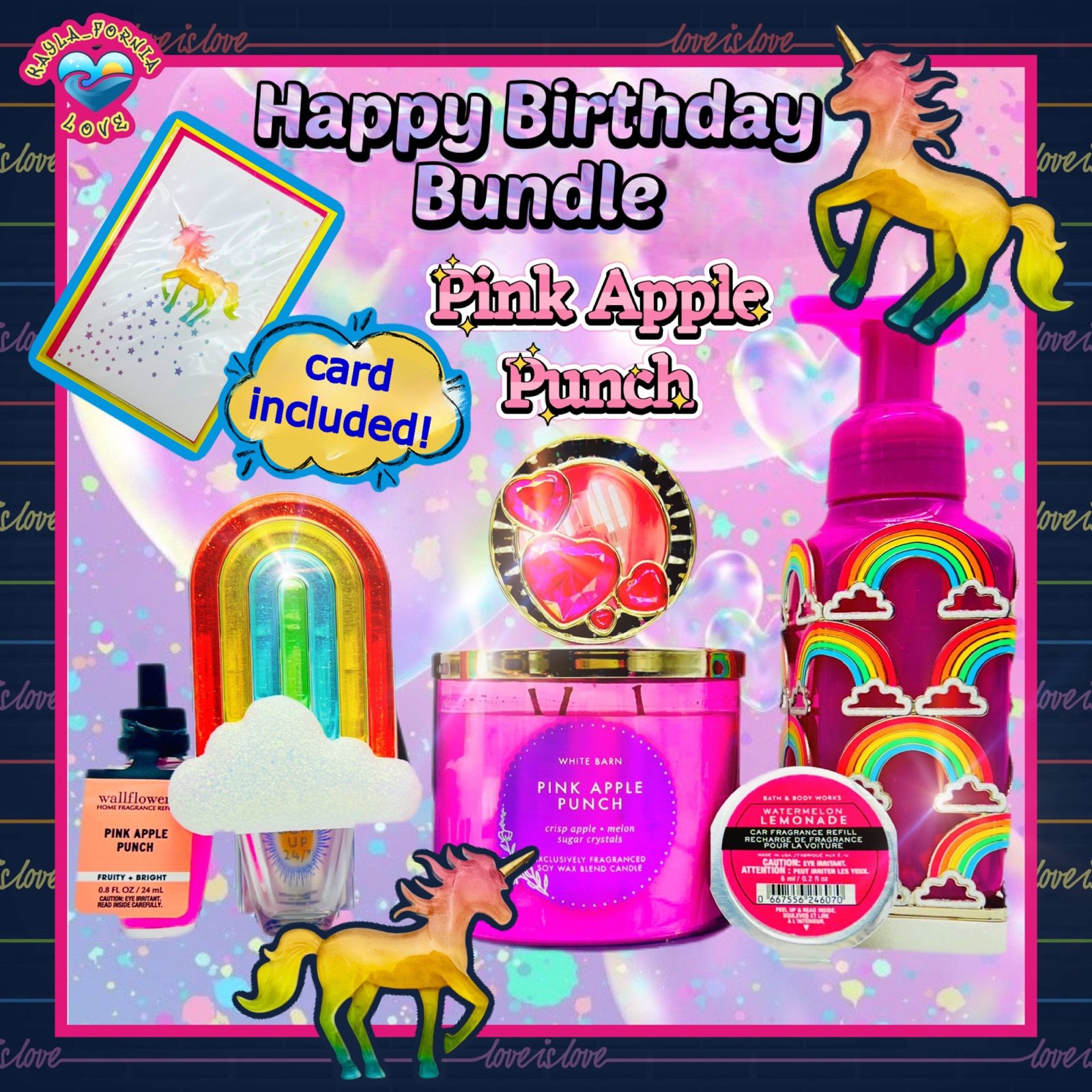 BBW ♥︎Happy Birthday! Pink Apple Punch♥︎ 8 pc gift set