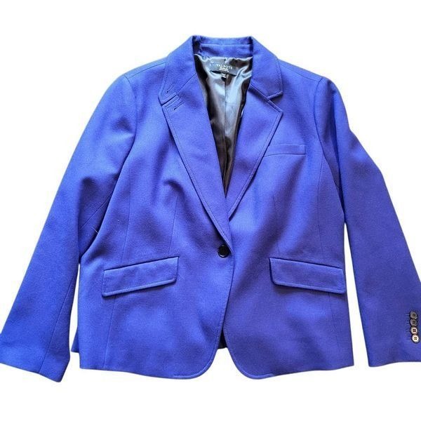 Talbots Blazer Women's 16W Petite Indigo Wool Single Button Tailored