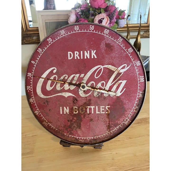Coca Cola Circular Thermometer Rustic
