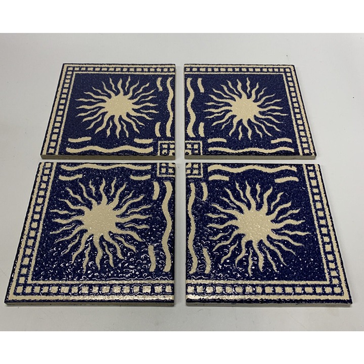 Lot Of 4! FRANK LLOYD WRIGHT STORER SQUARE BLOCK TILE 6 x 6 Motawi Tileworks