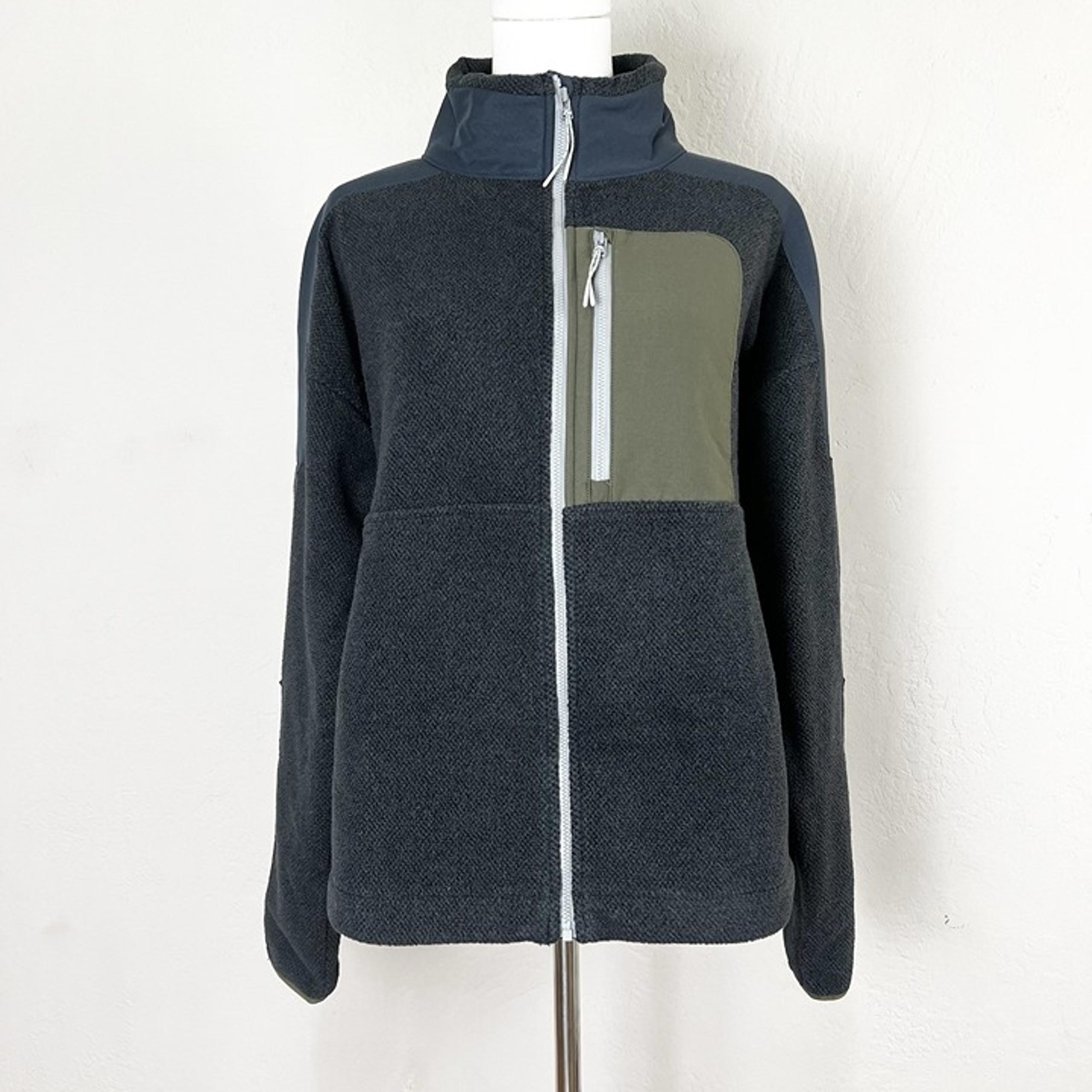 prAna Womens Peak Fleece Jacket Full Zip High Collar Gray Size Large NEW