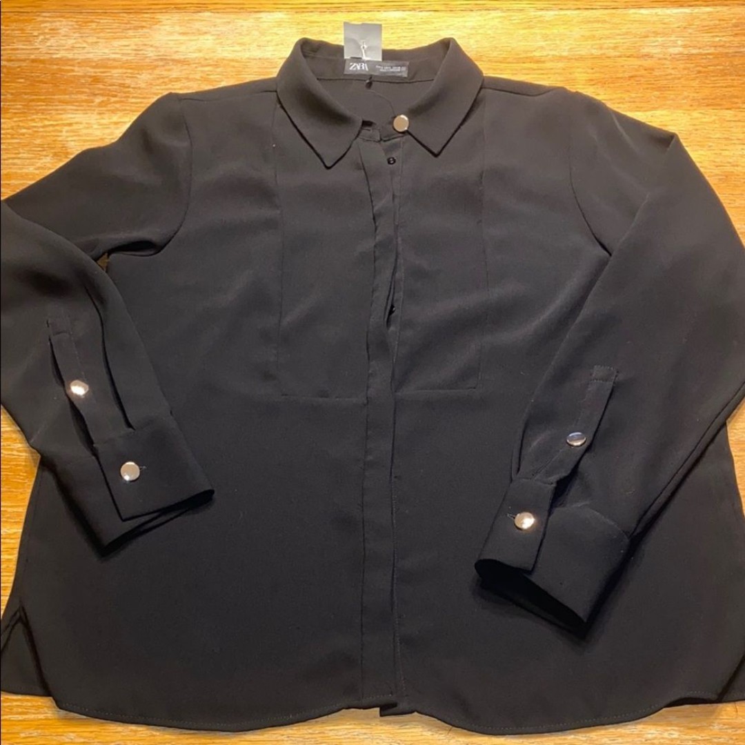Zara Black Button Down Shirt