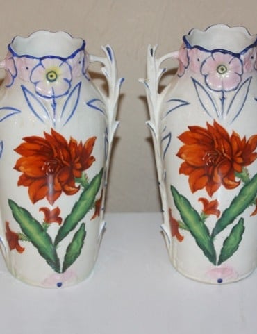 Czechoslovakian Czech PAIR Unique Vases