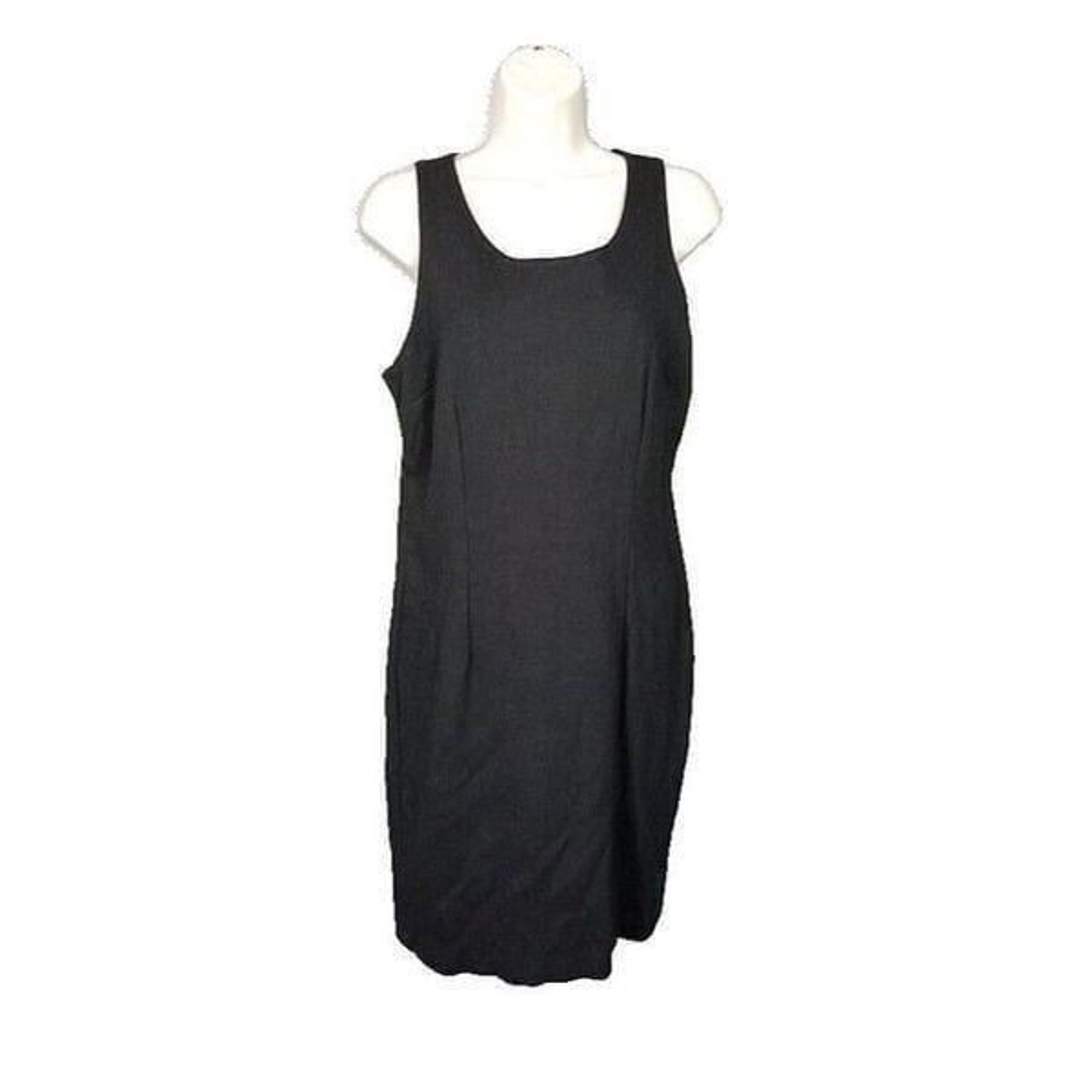 Carol Anderson California Black Sheath Dress Size 11/12 Cotton Knee Length