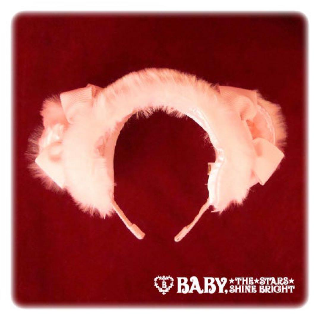 BABY THE STARS Shine Bright Kuma Mimi Fur Headband Pink