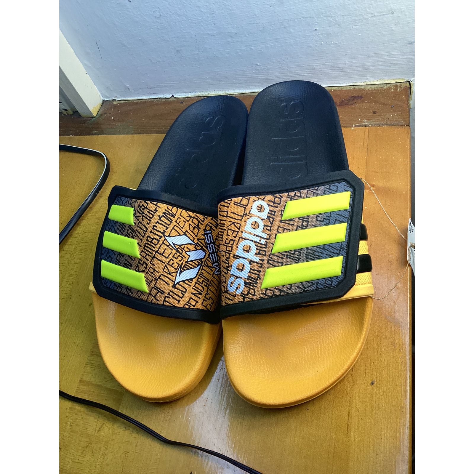 Adidas Messi Adilette Flip Flop Soccer Sandals Messi Argentina Size M12 W14