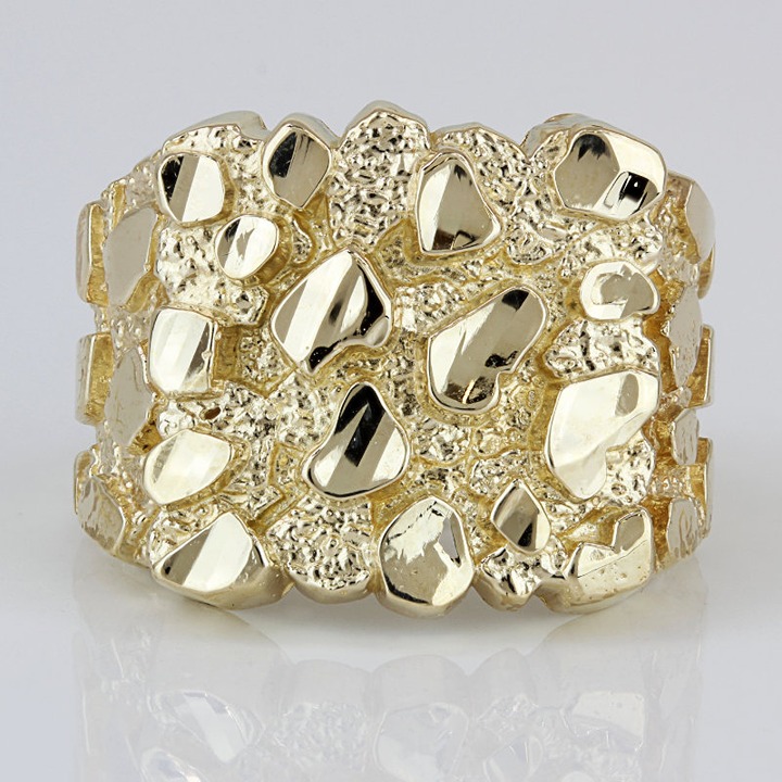10KYG Nugget Style Band Ring
