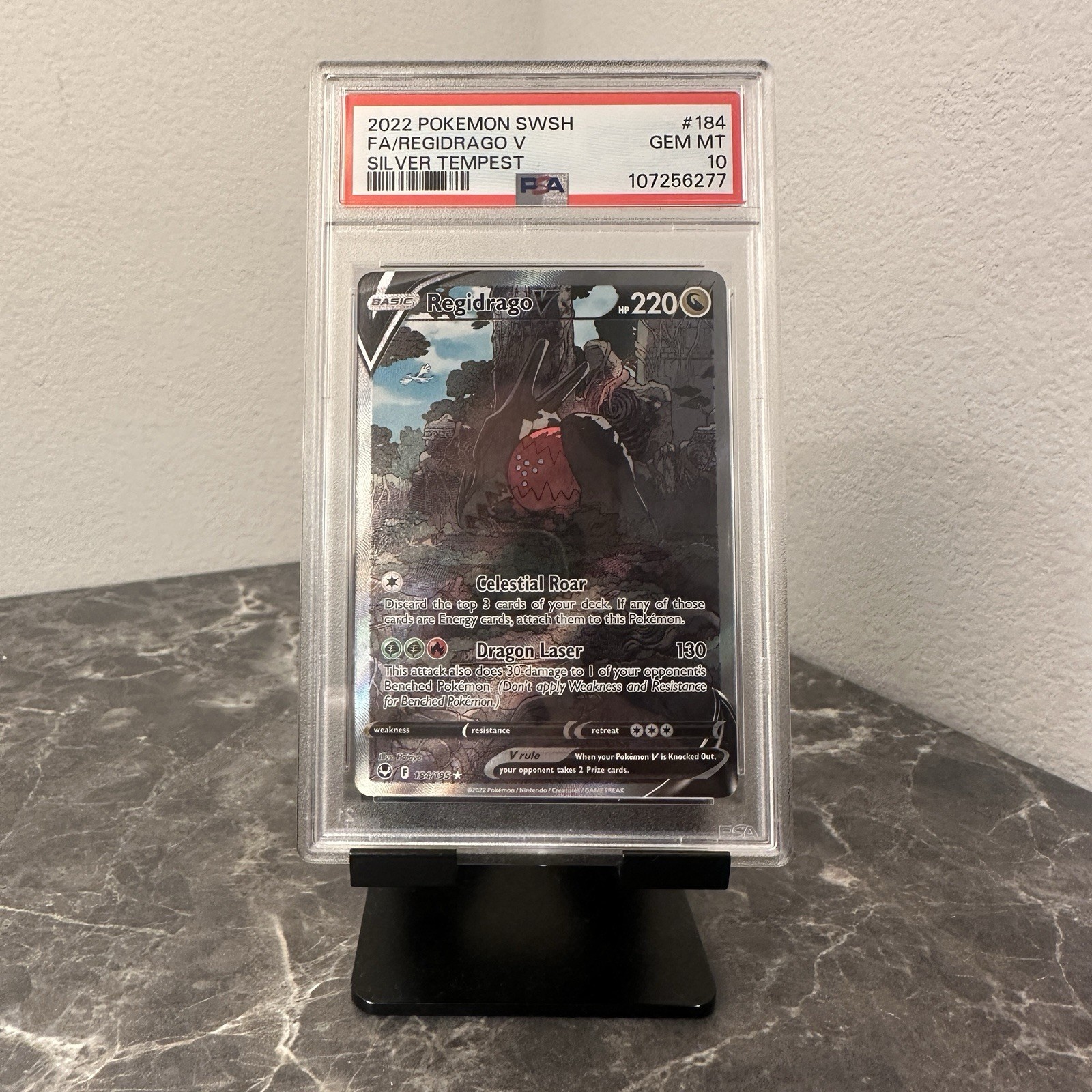 PSA 10 GEM MINT REGIDRAGO V ALTERNATE ALT ART POKEMON SILVER TEMPEST 184/195