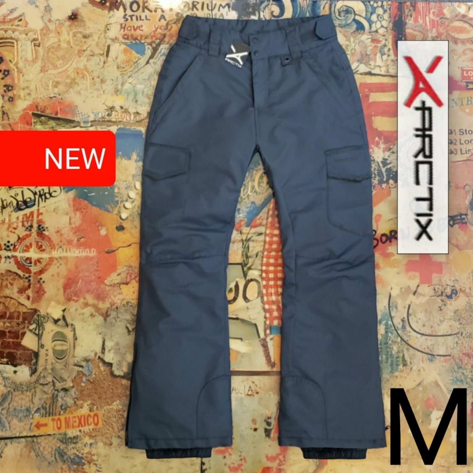 New 5K Waterproof Insulated Grey Cargo Snowboard Pants / Ski Pants! M