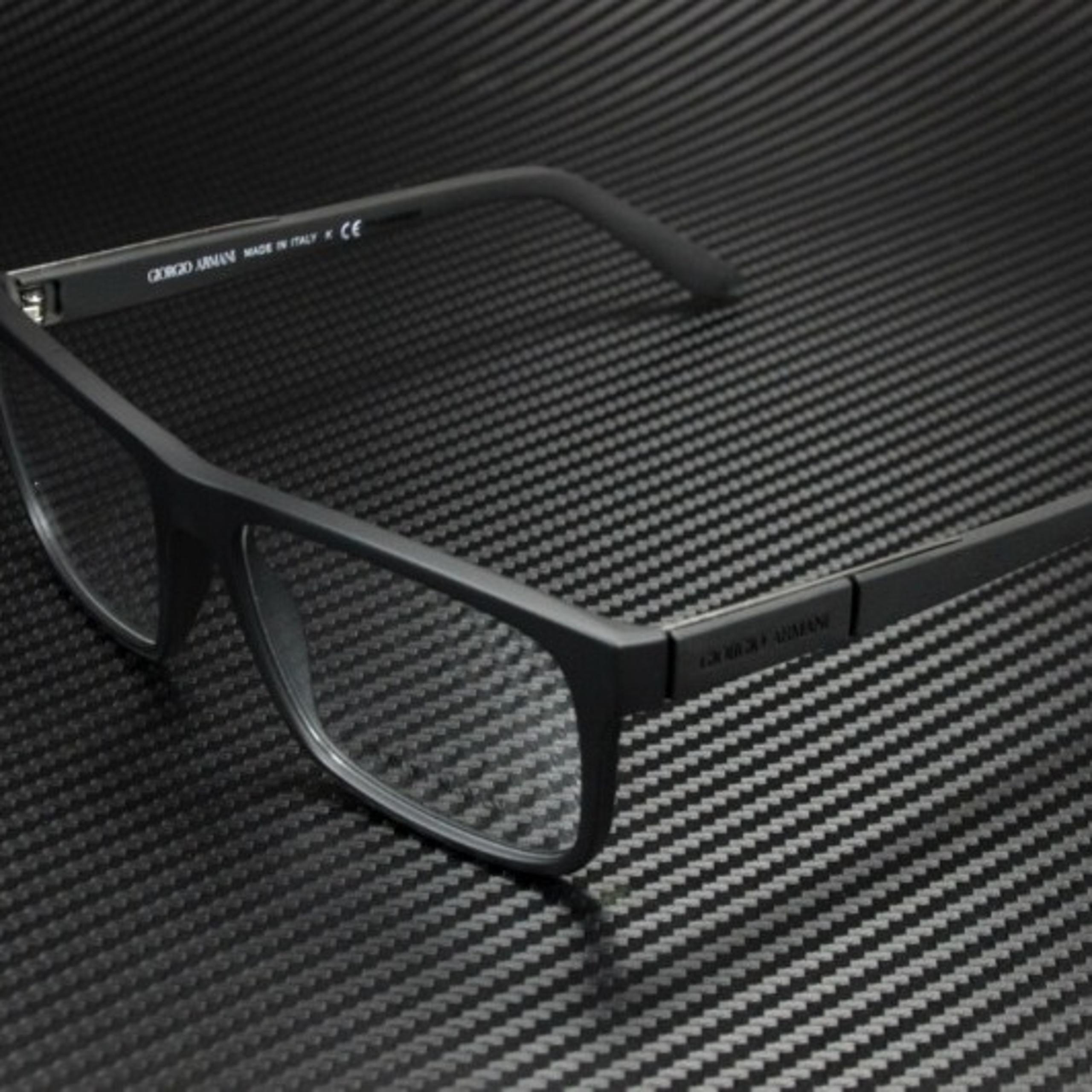 Giorgio Armani Men's Black Rubber 56mm Eyeglasses!