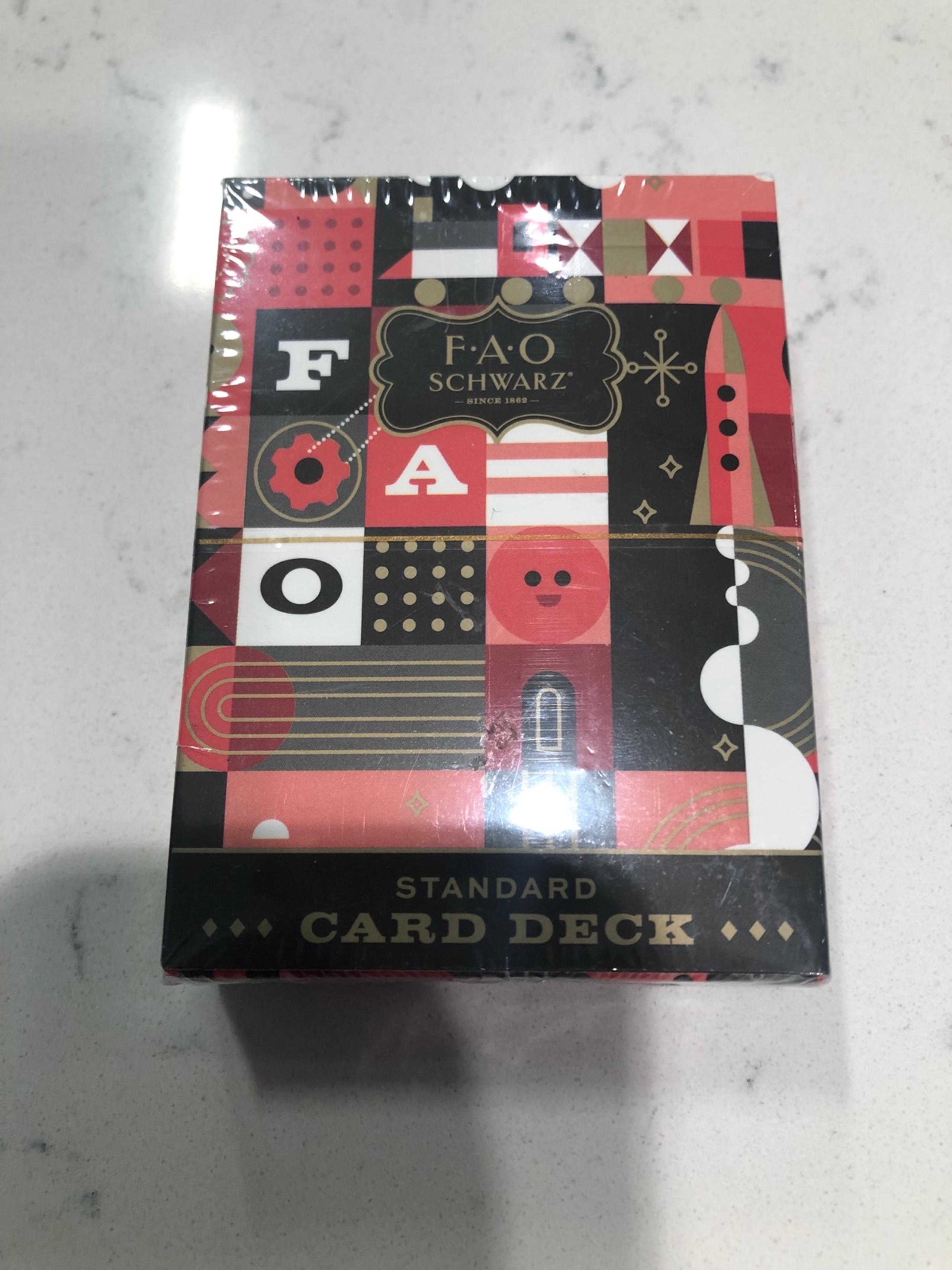 F•A•O SCHWARZ PLAYING CARDS GAMES STANDARD SIZE 3.5”x2.5” NEW SEALED