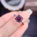 Asscher Cut Alexandrite Gemstone Solitaire Ring 6mm, Lab Created Alexandrite
