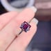 Asscher Cut Alexandrite Gemstone Solitaire Ring 6mm, Lab Created Alexandrite