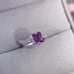 Asscher Cut Alexandrite Gemstone Solitaire Ring 6mm, Lab Created Alexandrite