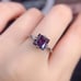 Asscher Cut Alexandrite Gemstone Solitaire Ring 6mm, Lab Created Alexandrite