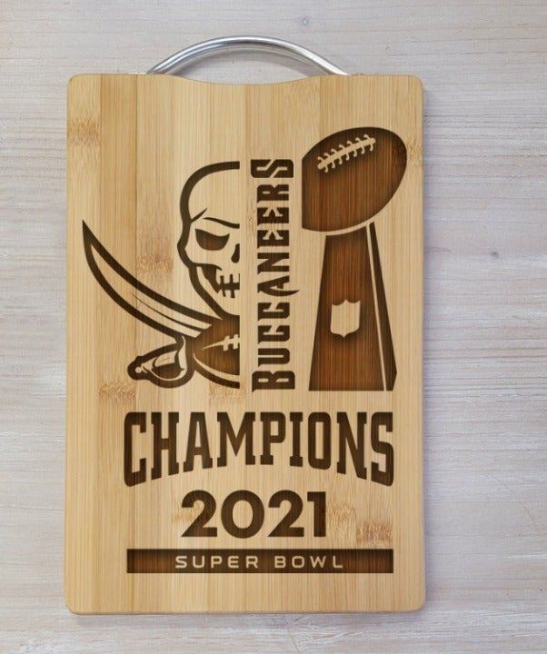 Tampa Bay Buccaneers Laser Engraved Cutting Board