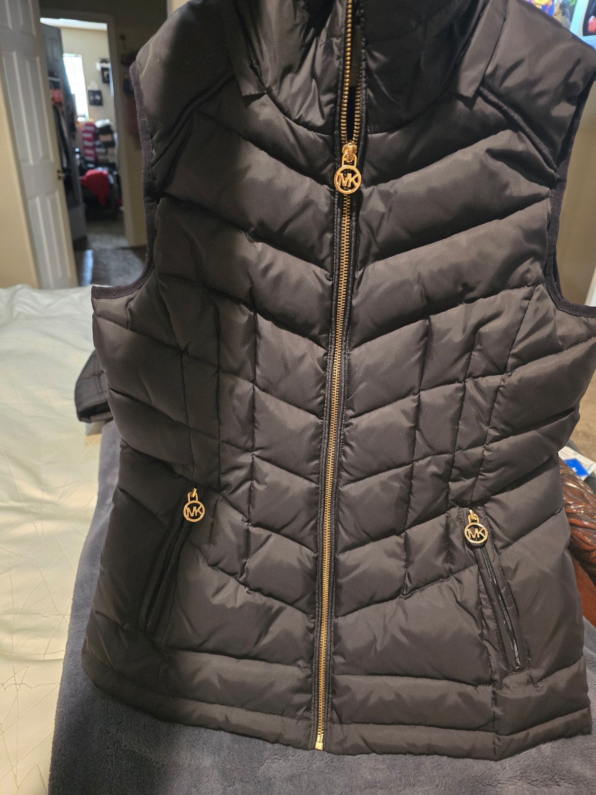 Authentic Michael Kors Puffer Vest Women XS Black