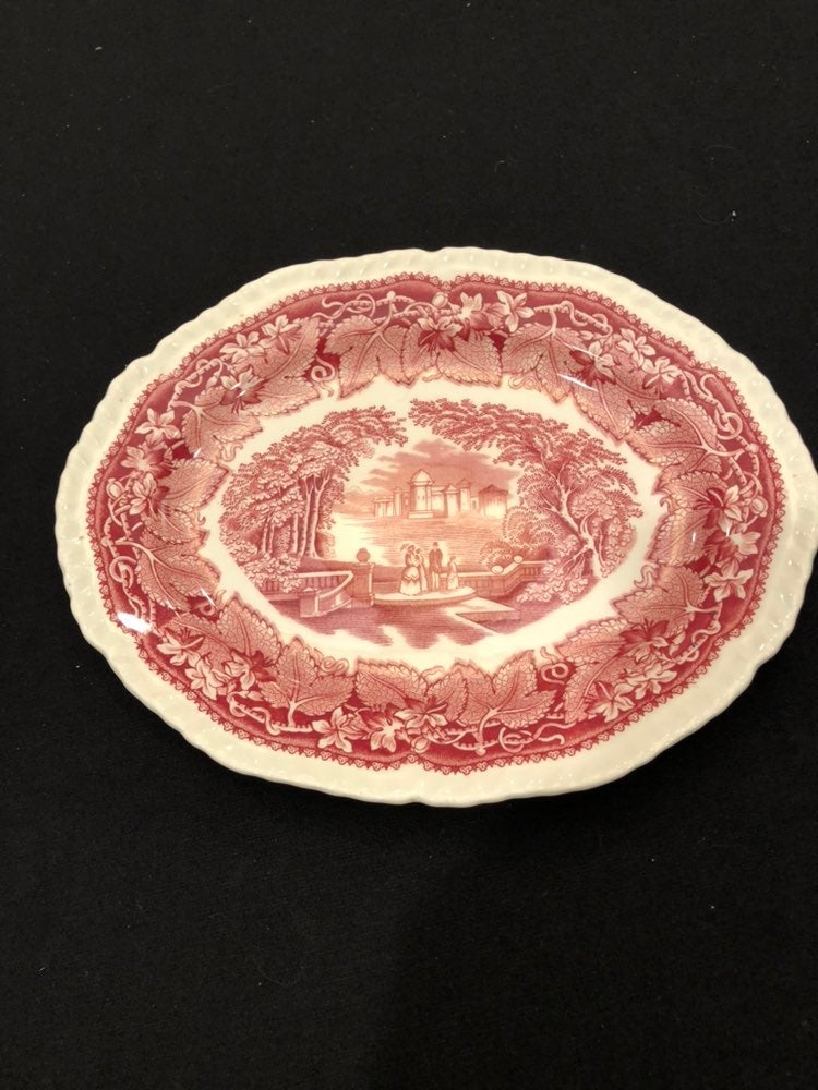 Mason's Vista Pink Transferware Ironstone Oval Platter