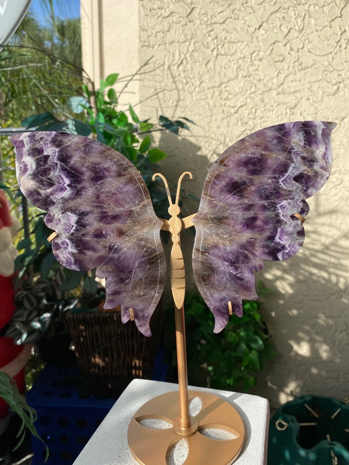 Large Crystal Chevron Amethyst Butterfly Wings
