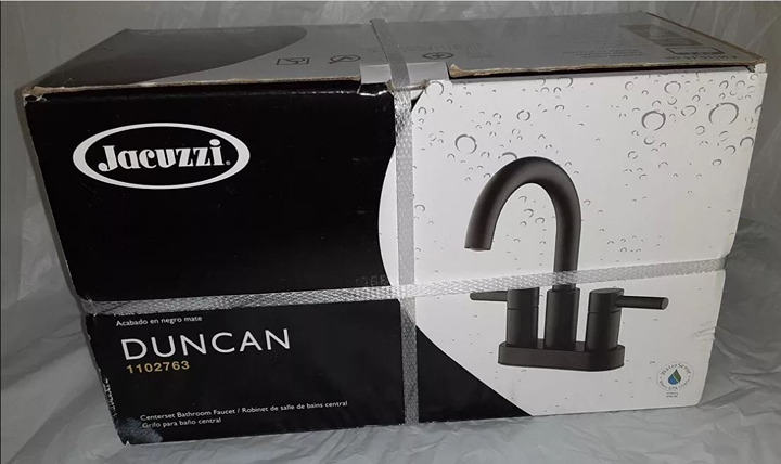 Jacuzzi Duncan 1102763 Matte Black Widespread Bathroom Faucet