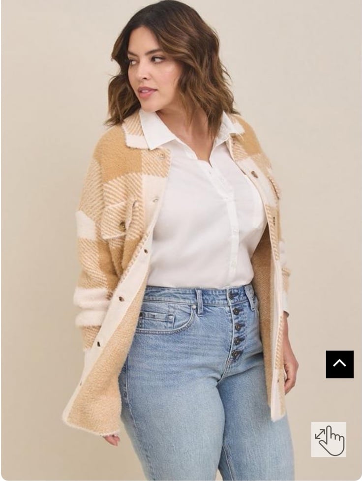 Houndstooth Eyelash Shacket Sweater