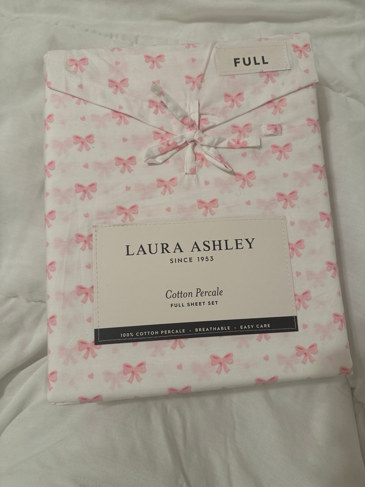 Laura Ashley Pink Bow sheet set
