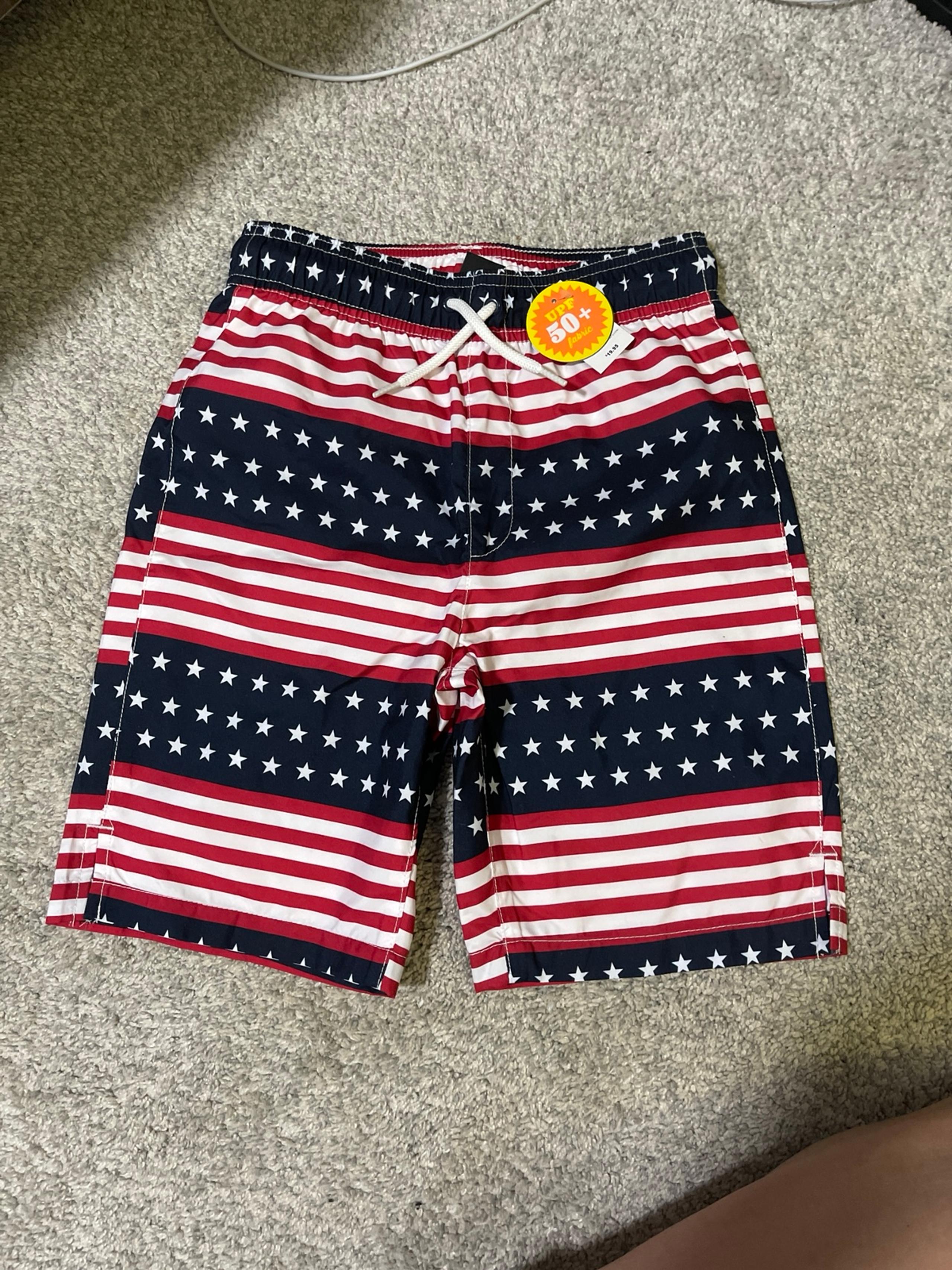 New children’s place red white and blue bathing suit 10/12