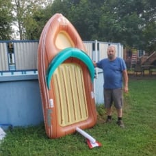Giant Inflatable Boat Pool Float with Reinforced Cooler