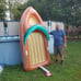 Giant Inflatable Boat Pool Float with Reinforced Cooler