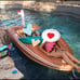Giant Inflatable Boat Pool Float with Reinforced Cooler