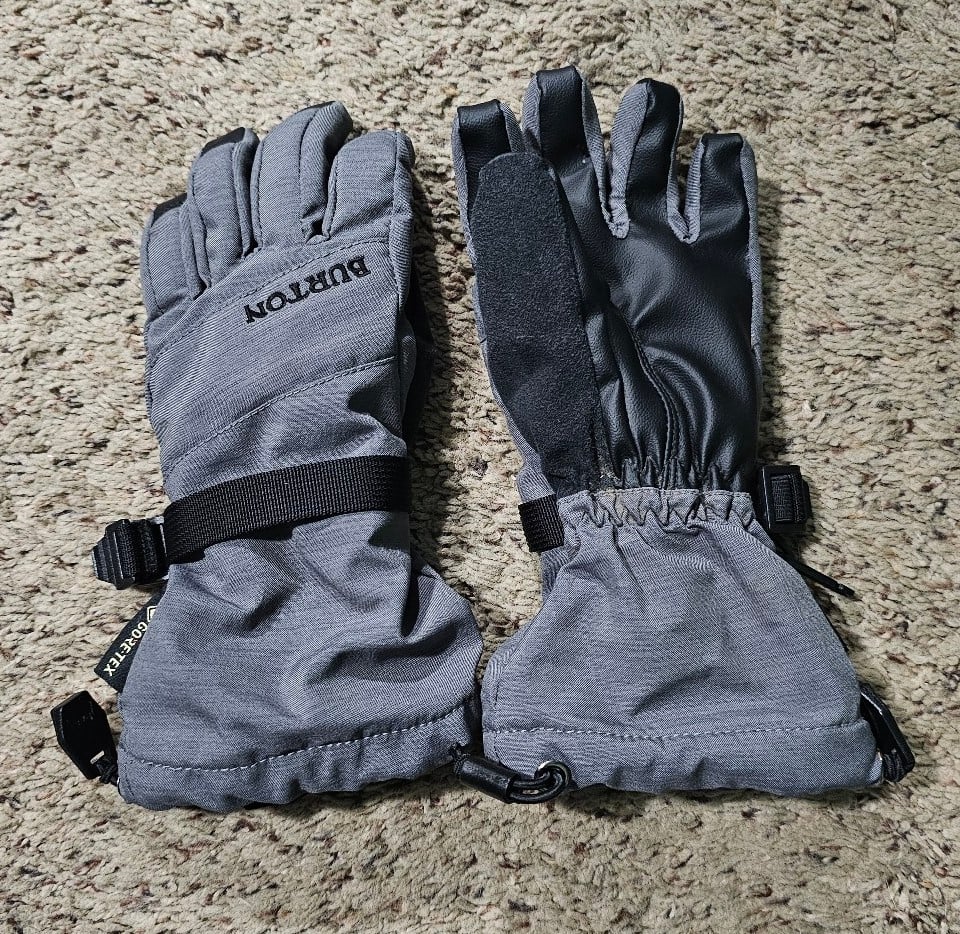 Designer boys girls xs extra small burton gray winter gloves waterproof gor-tex