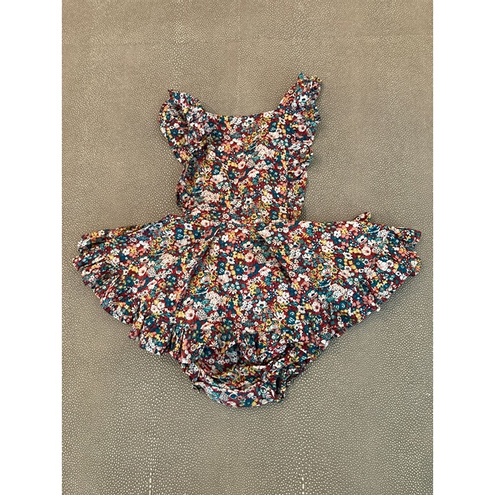 Numi Flower Pattern Vintage Pinafore 12/24 M EUC