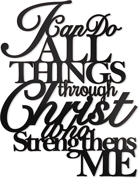 Metal Wall Art I Can Do All Things Through Christ , 17 X13