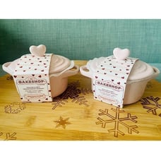 The Bakeshop Pink Heart Topper Mini Casseroles Set of 2 PRICE FIRM